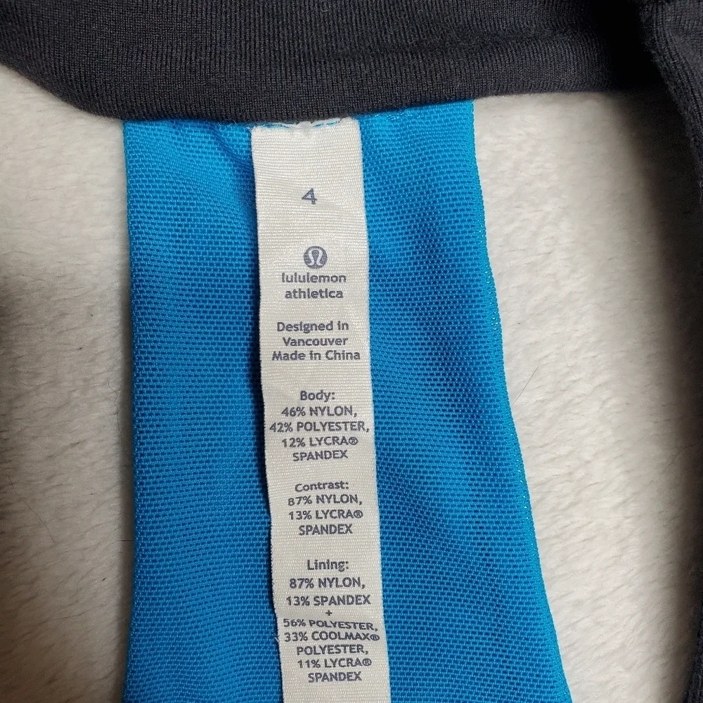 Lululemon Y2K Blue & Black Logo Scoop Neck Mesh Racerback Sports Bra